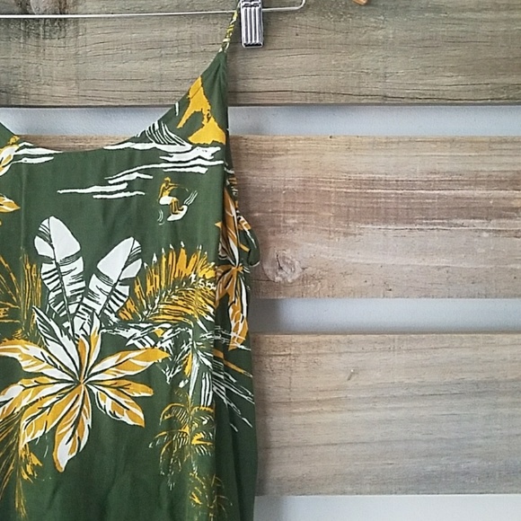 Women’s H&M Green and Yellow Summer Tropical Maxi Dress Size 4 - Picture 5 of 9